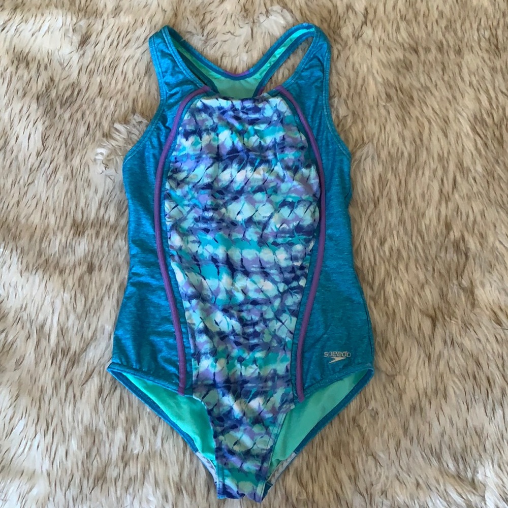 Speedo One Piece Tie-Dyed Swim Suit